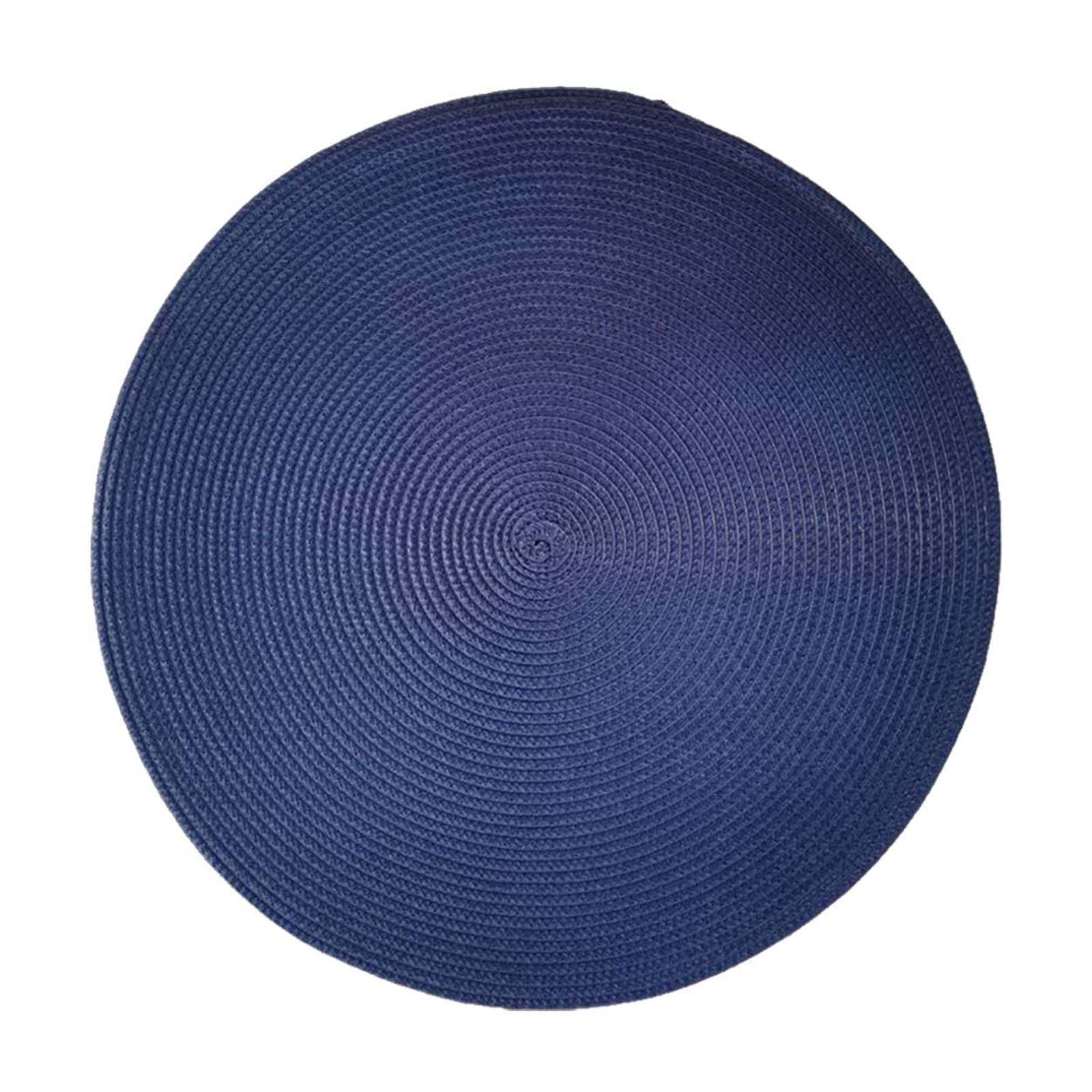 Darzheoy Round Braided Placemats Table Mats for Dining Tables Woven Washable Non-Slip Place mats 15 inch I