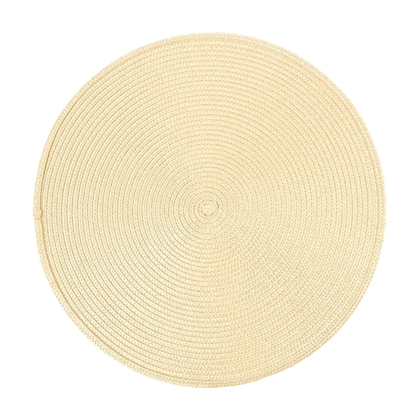 Darzheoy Round Braided Placemats Table Mats for Dining Tables Woven Washable Non-Slip Place mats 15 inch K