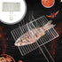 Kdkad Fish Grilling Basket, BBQ Grilling Basket, Folding Portable Stainless Steel BBQ Grill Basket for Fish Vegetables Shrimp with Handle 15×9.4 in Silver