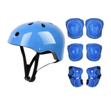 Darzheoy Kids Helmet Knee Elbow Pads Wrist Guard Sport Protective Gear Adjustable Scooter Skateboard Roller Bike Skate Cycling Set for Boy Girl Blue