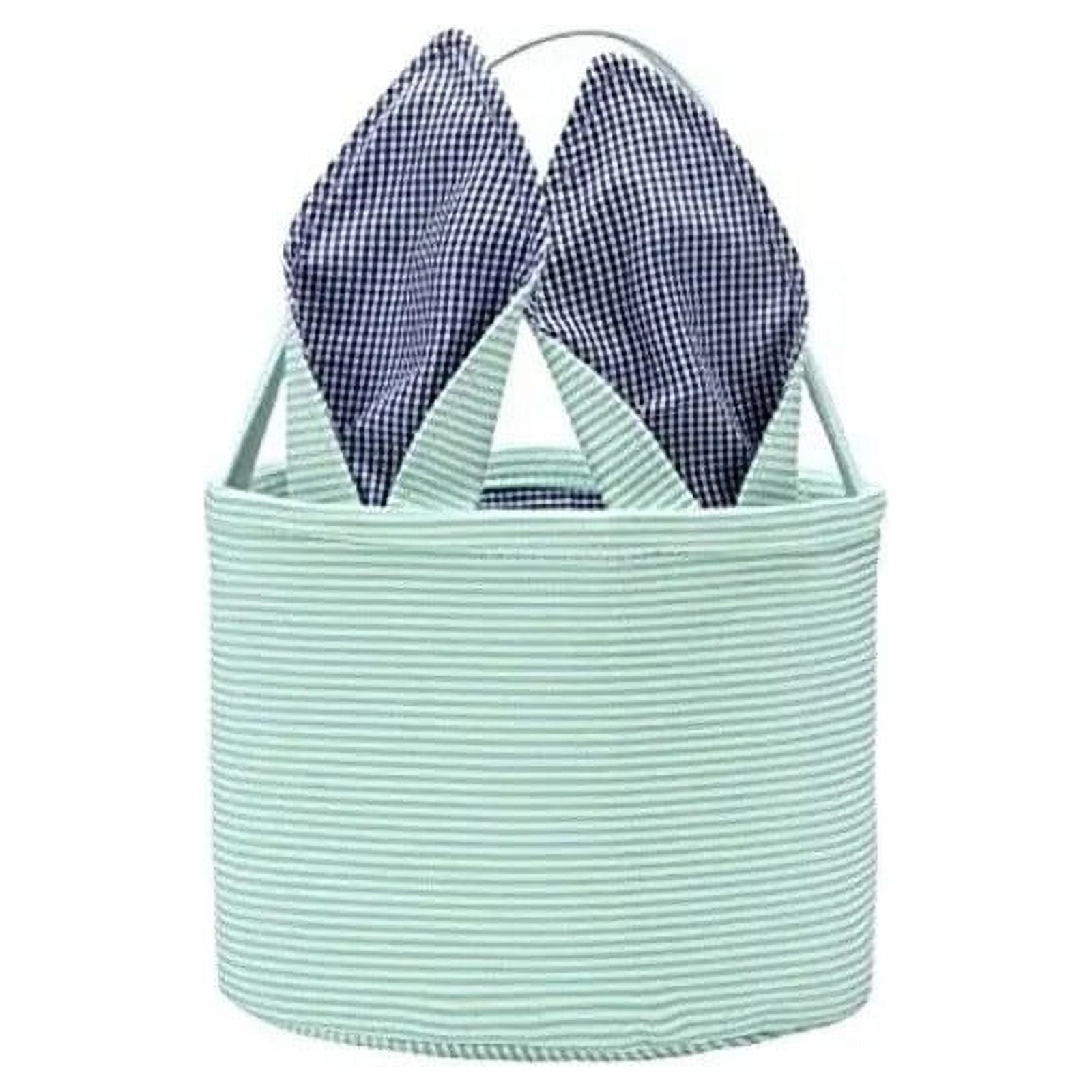 Chmadoxn Cute Personalized Easter Bunny Basket for Kids - Serviceable Plastic Easter Egg Hunt Gift Basket, Ages 3-8 7.5×9 in Green