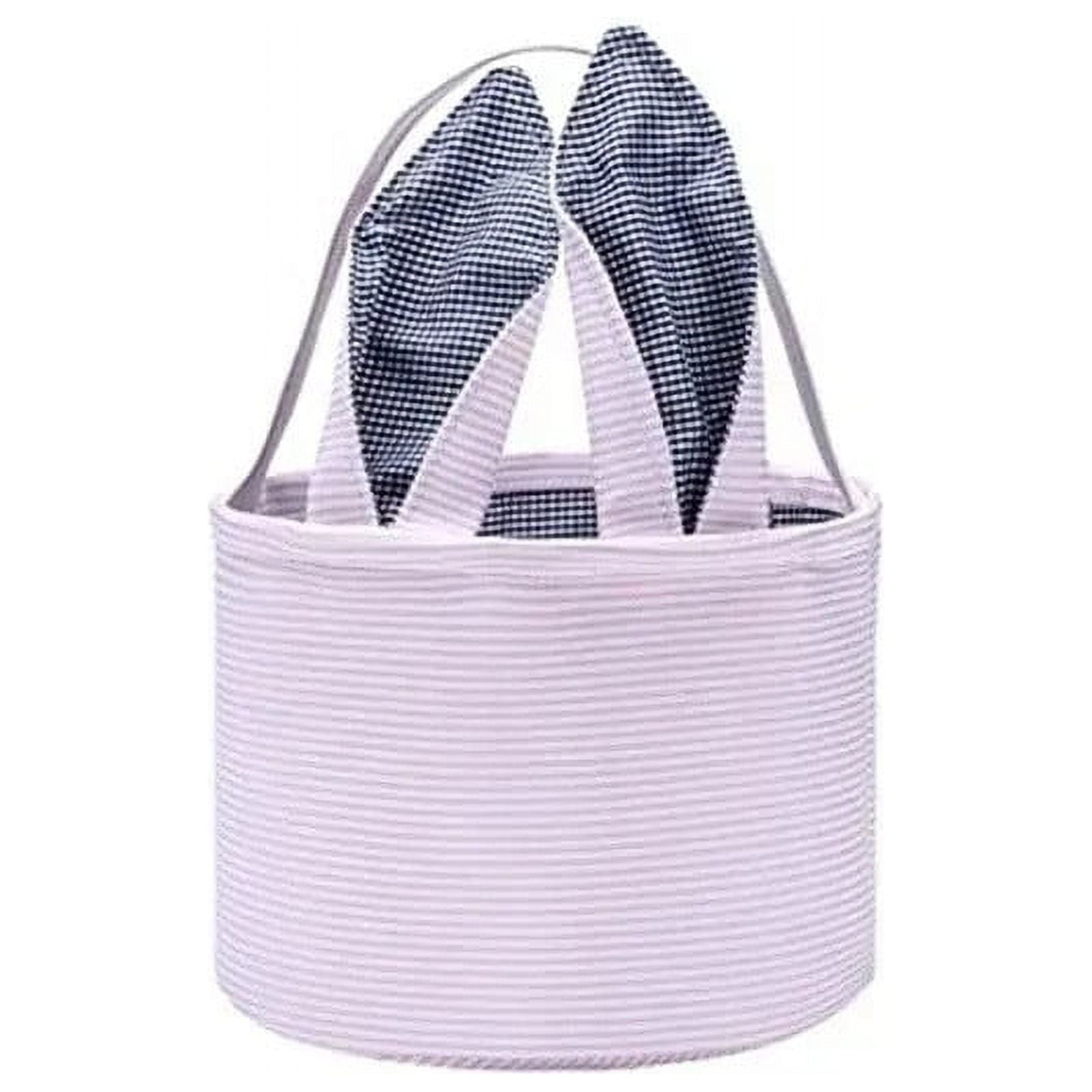 Chmadoxn Cute Personalized Easter Bunny Basket for Kids - Serviceable Plastic Easter Egg Hunt Gift Basket, Ages 3-8 7.5×9 in Pink