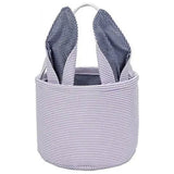 Chmadoxn Cute Personalized Easter Bunny Basket for Kids - Serviceable Plastic Easter Egg Hunt Gift Basket, Ages 3-8 7.5×9 in Purple