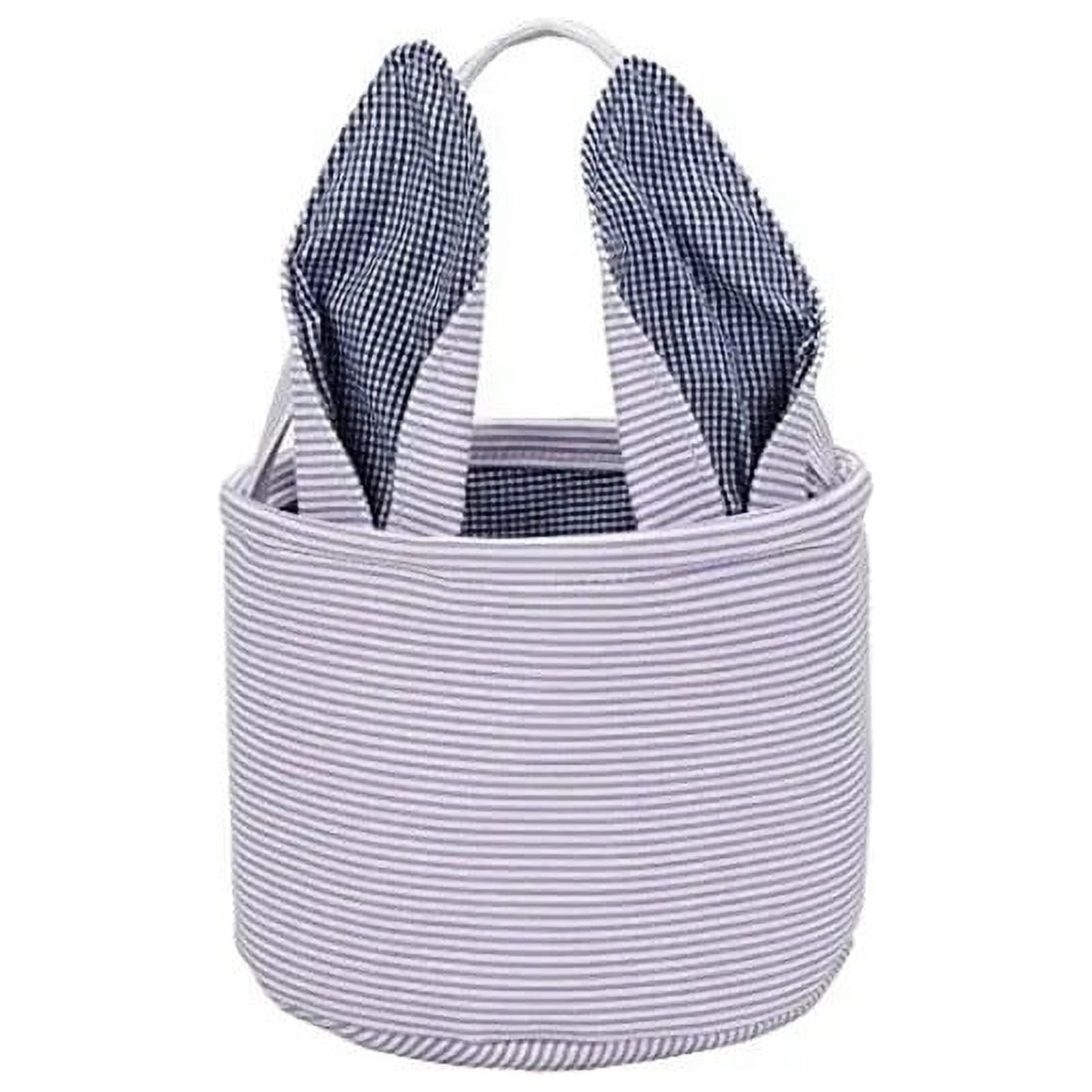 Chmadoxn Cute Personalized Easter Bunny Basket for Kids - Serviceable Plastic Easter Egg Hunt Gift Basket, Ages 3-8 7.5×9 in Purple