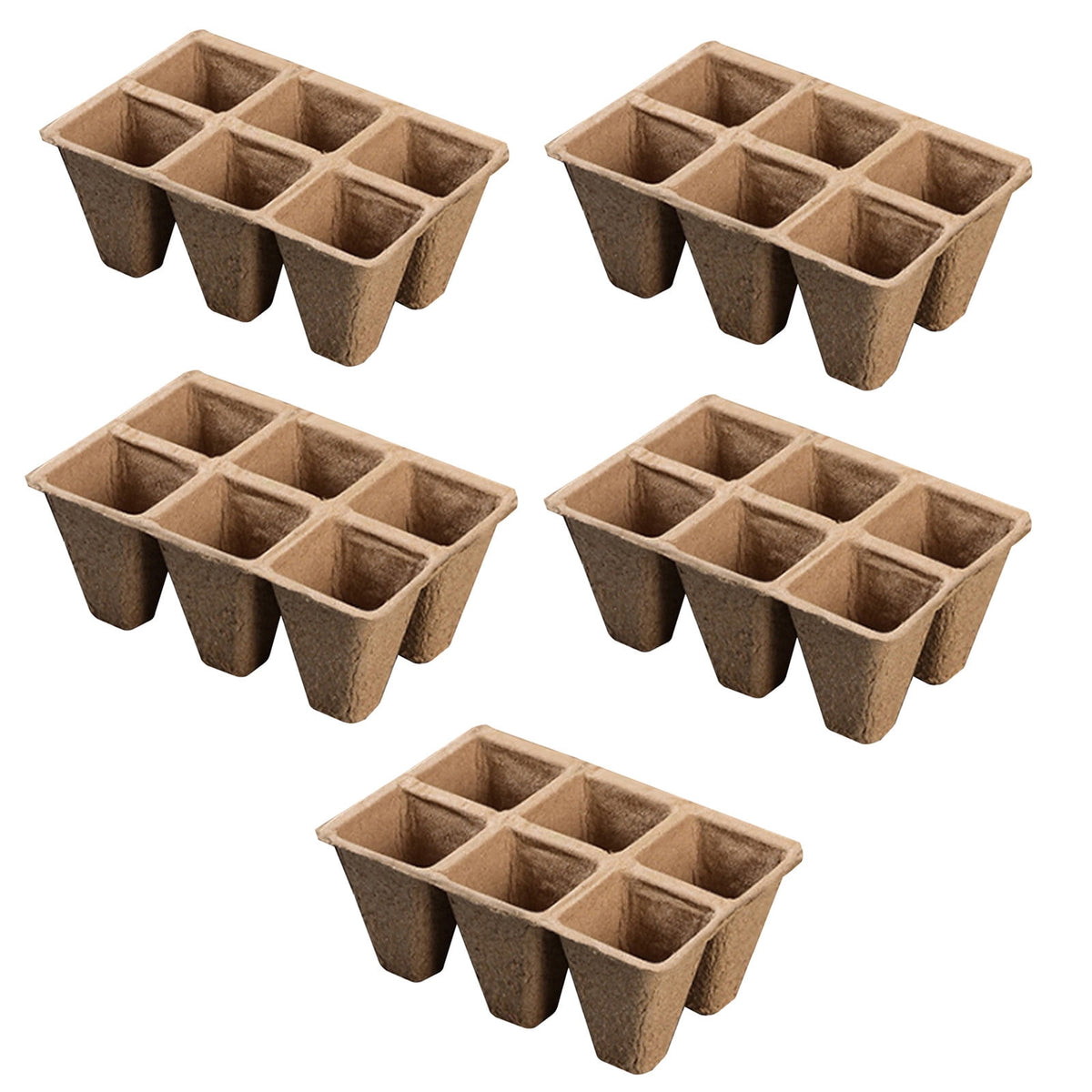 Darzheoy 30 Cells Peat Pots Seed Starter Trays 5 Packs Biodegradable Seedling Pots Germination Trays Organic Plant Starter Kit A