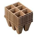 Darzheoy 30 Cells Peat Pots Seed Starter Trays 5 Packs Biodegradable Seedling Pots Germination Trays Organic Plant Starter Kit B