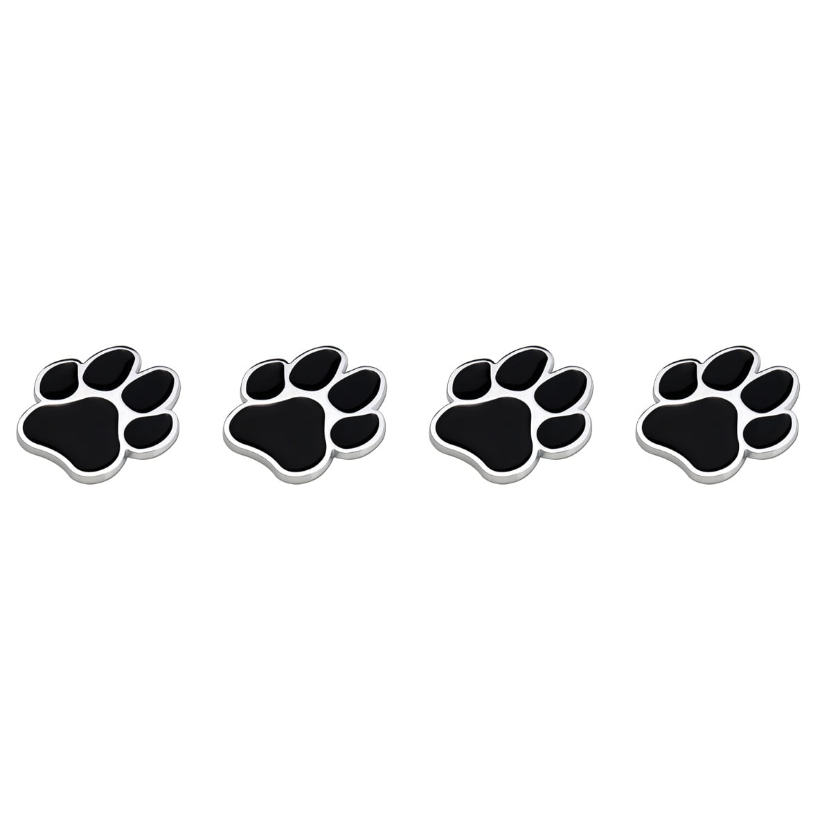 4pcs Decorative Car Sticker Metal Dog Paw Car Stickers Auto Footprint Decals Vehicle Decor