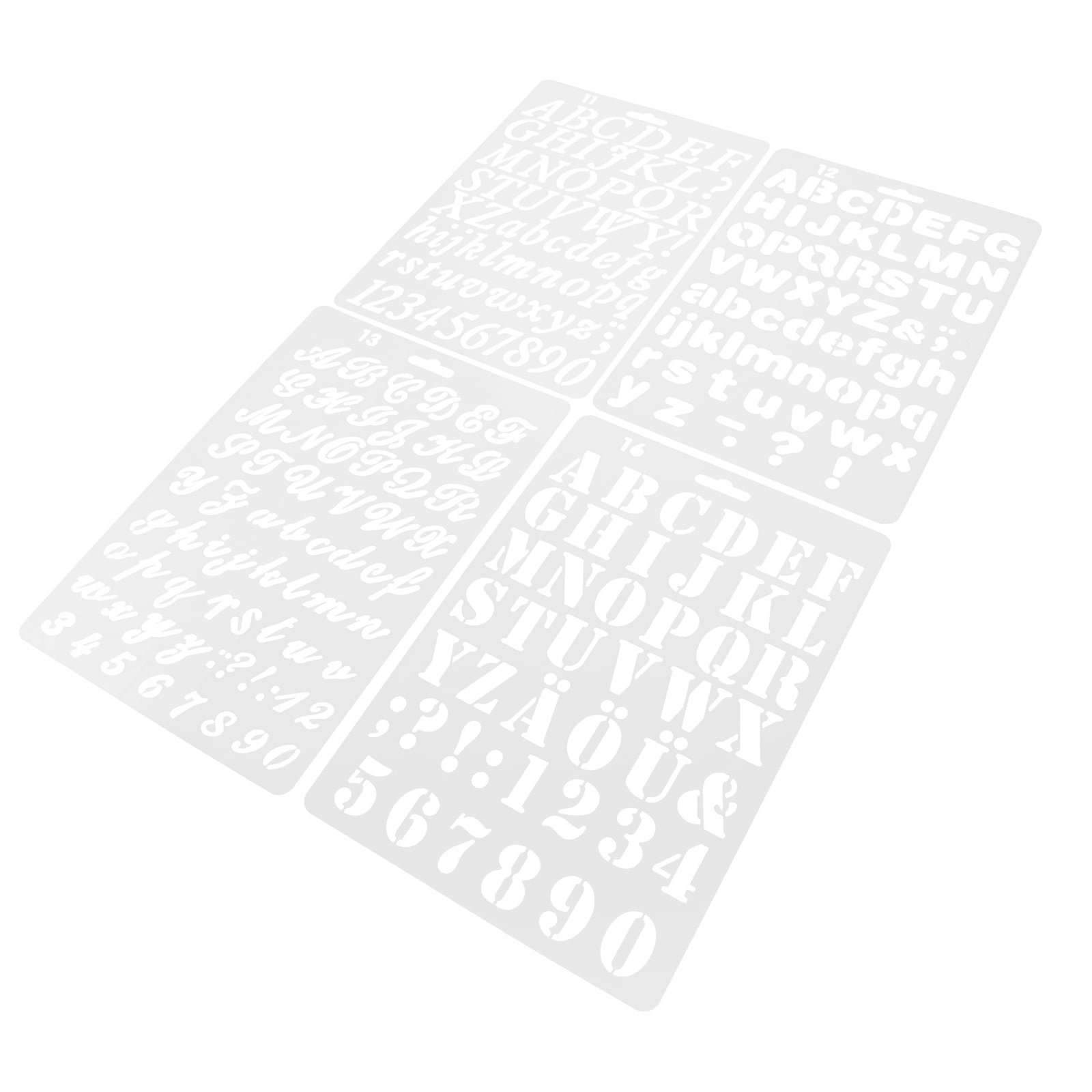 Worgeous 8 Pcs Painting Template Large Number Stencil Printable Cursive Stencils White