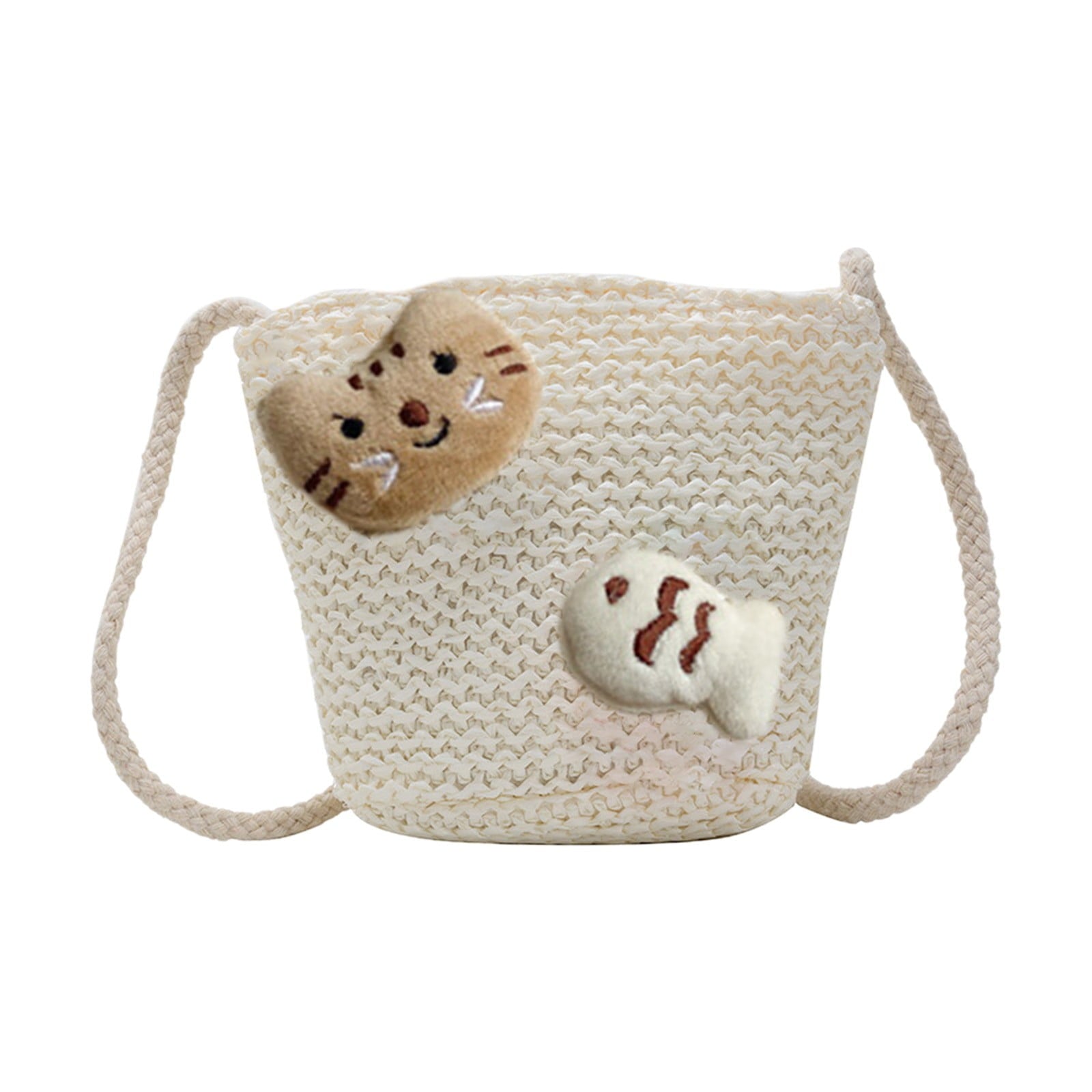 Darzheoy Girls Knitting Bag Straw Handbags for Summer Crossbody Bag Kids Wallet Girls Purse Straw Bag Beach Bag Beach Tote Bag Little Girl Cross Body Purses Summer Beach Bag D