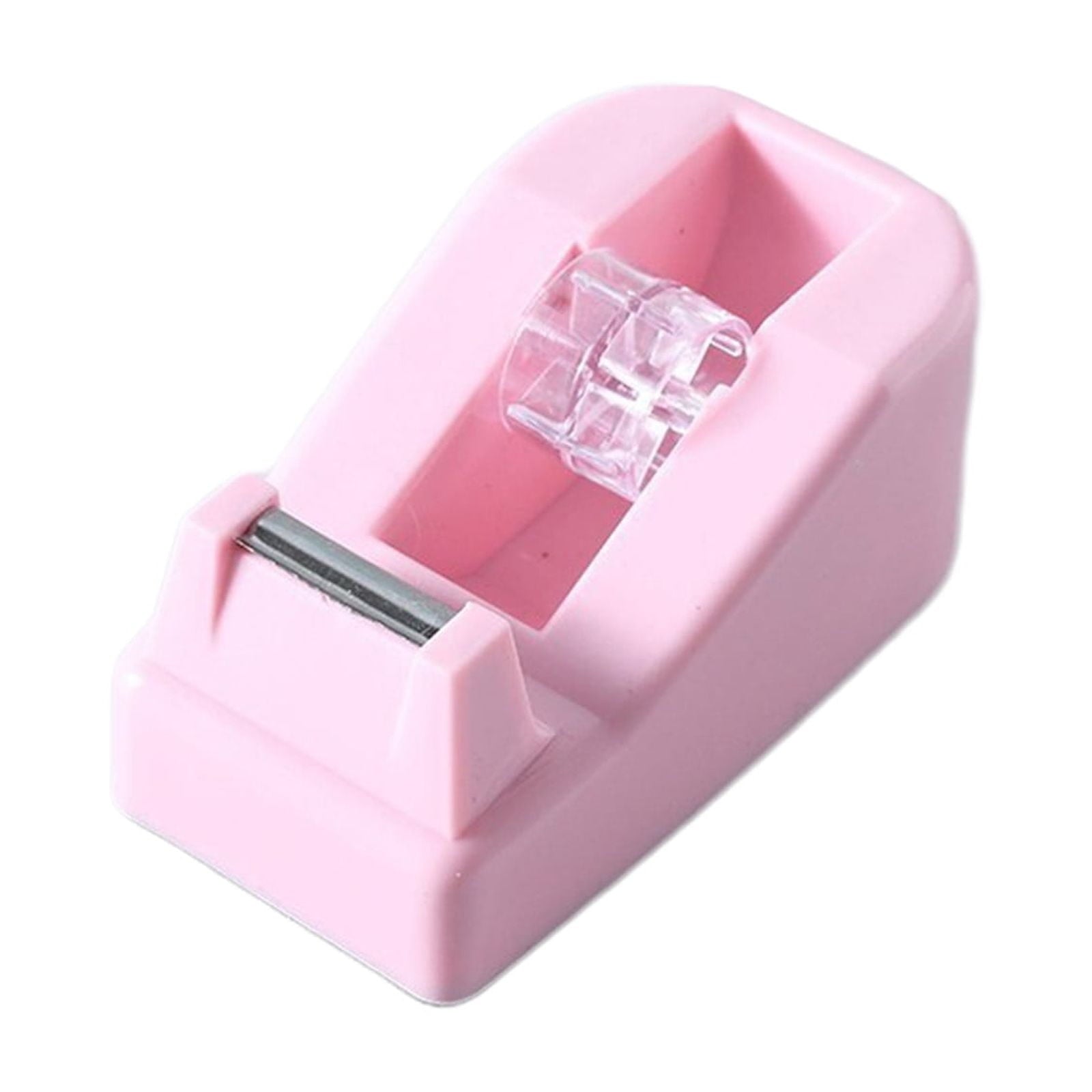 Darzheoy Desktop Tape Dispenser Adhesive Roll Holder Desk Accessories Home Office Tape Dispensers, Weighted Non-Skid Base Pink