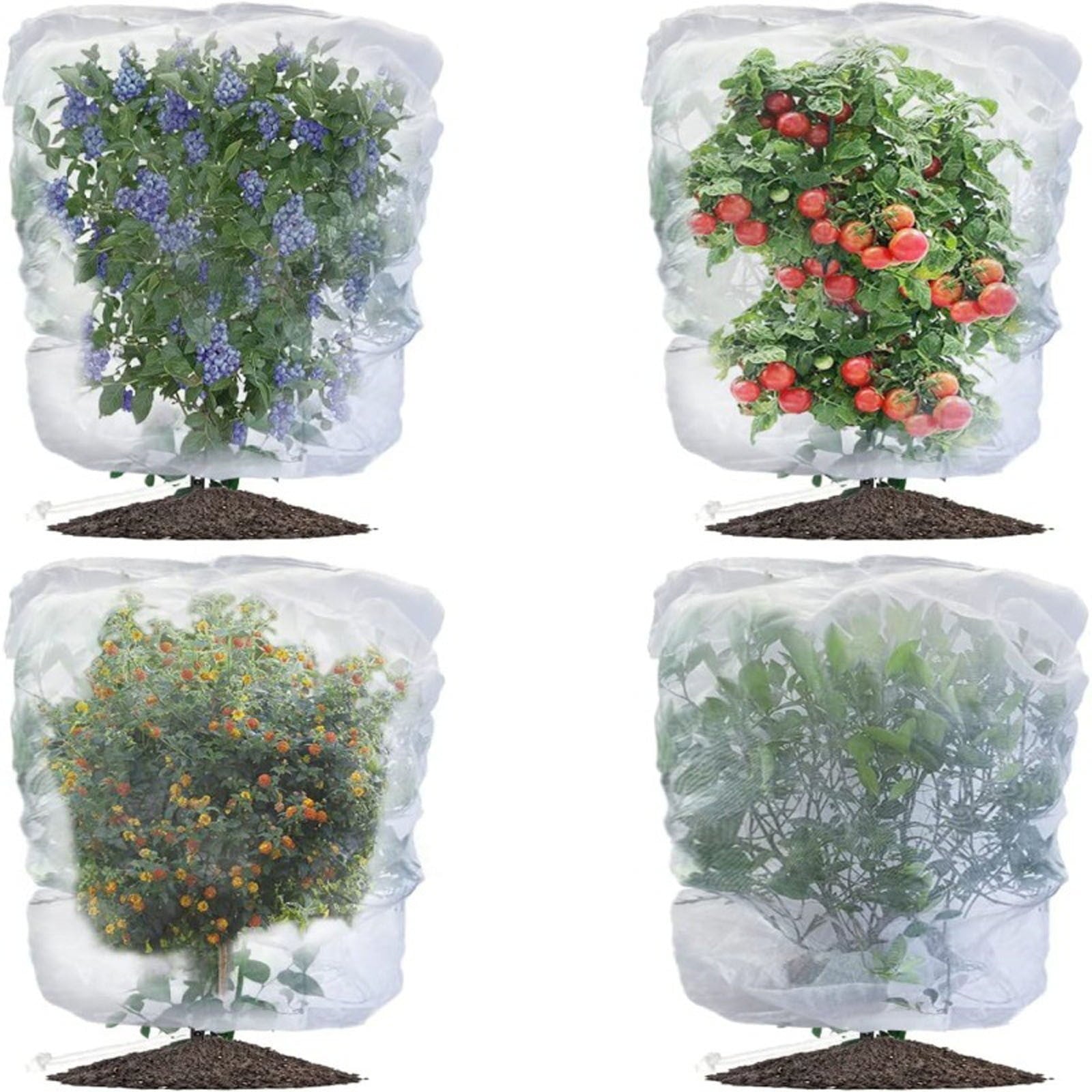 Darzheoy 1 Pack Garden Mesh Netting for Plants, 19.7 x 29.5 Inch Insect Bird Barrier Netting Mesh with Drawstring, Tomato Plant Cover Fruits Tree Netting Bags Protection for Vegetables 47.3" x 59" 2 Pack