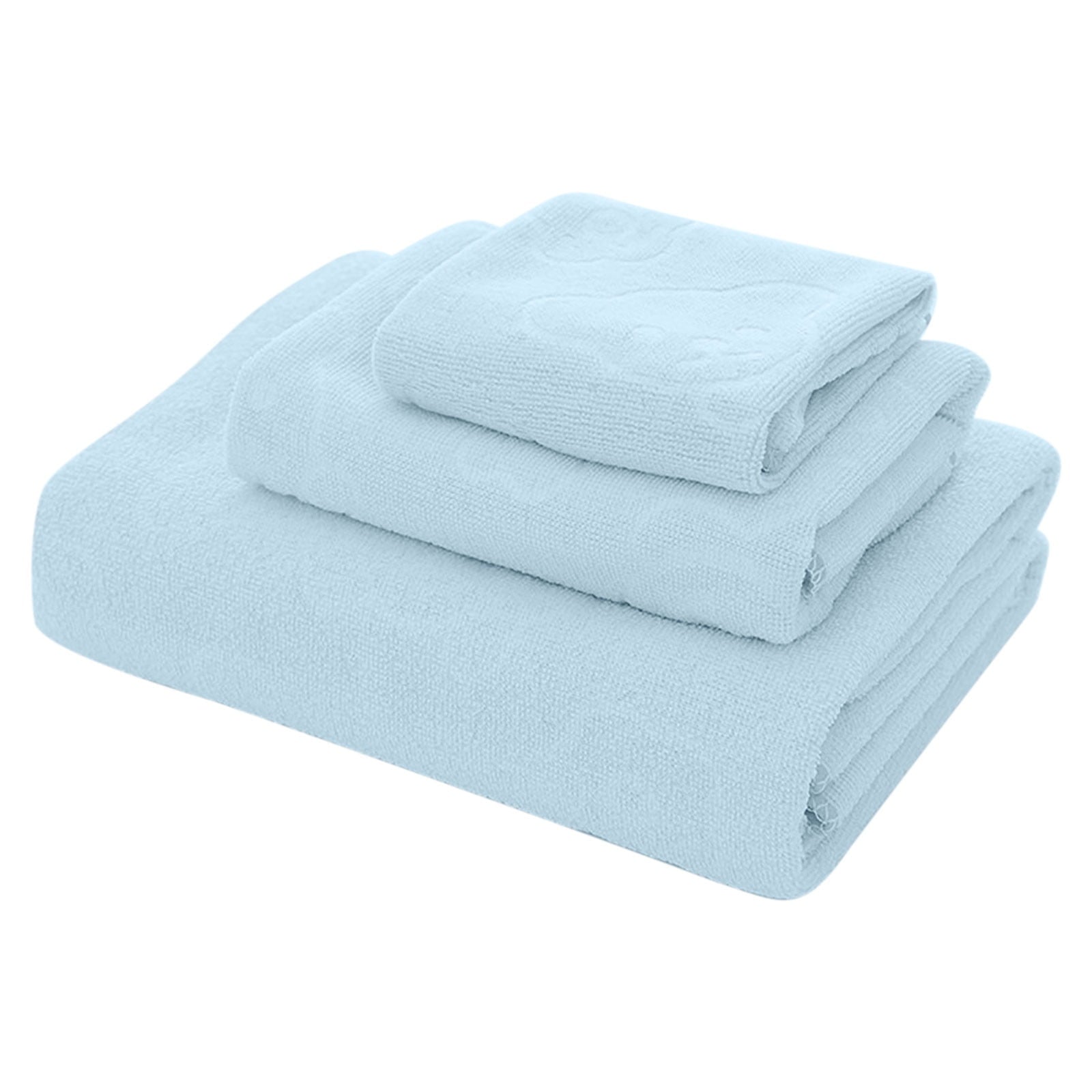AYktou Bath Towels 3 Pack Cotton Bathroom Set,Contains a Bath Towels 28*56",a Hand Towels 12*12",a Face Towels 12*28",Soft Compact & Lightweight,for Gym Camp Beach and Daily Use Blue