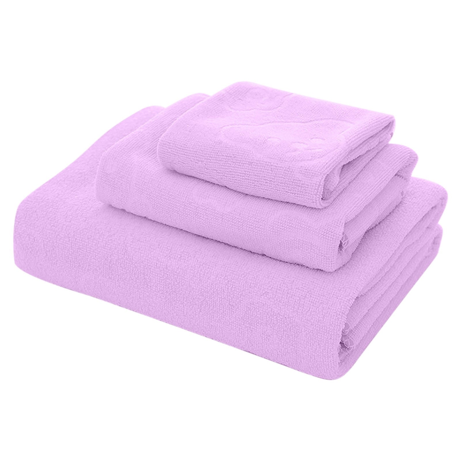 AYktou Bath Towels 3 Pack Cotton Bathroom Set,Contains a Bath Towels 28*56",a Hand Towels 12*12",a Face Towels 12*28",Soft Compact & Lightweight,for Gym Camp Beach and Daily Use Purple