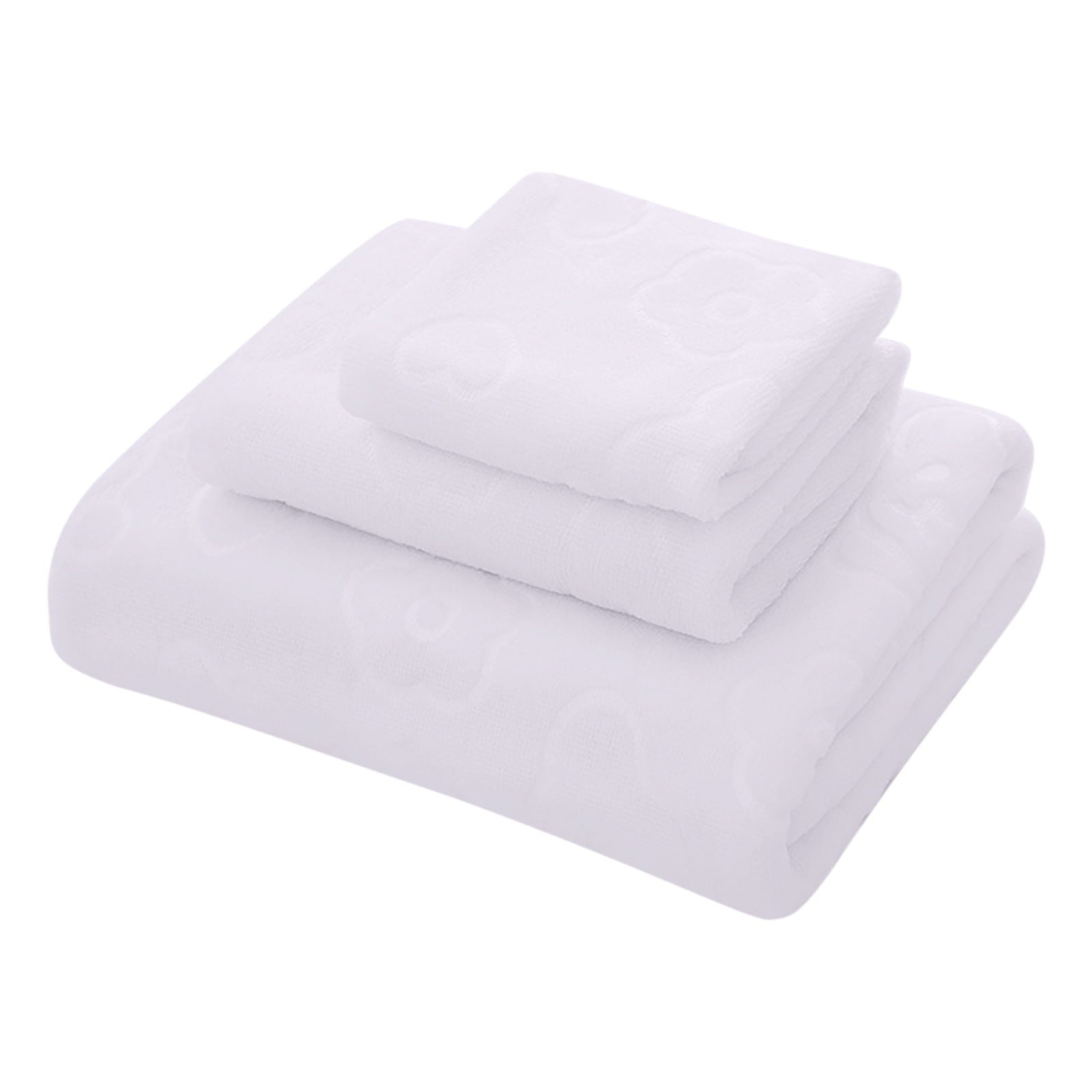 AYktou Bath Towels 3 Pack Cotton Bathroom Set,Contains a Bath Towels 28*56",a Hand Towels 12*12",a Face Towels 12*28",Soft Compact & Lightweight,for Gym Camp Beach and Daily Use White