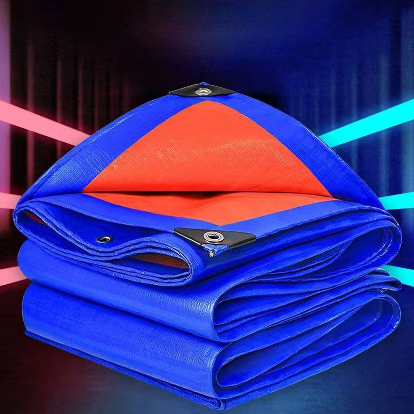 Darzheoy Heavy Duty Tarp Cover, Thick Tarps Waterproof Tear and Rip Proof UV Resistant Tarpaulin with Reinforced Grommets and Edges Blue