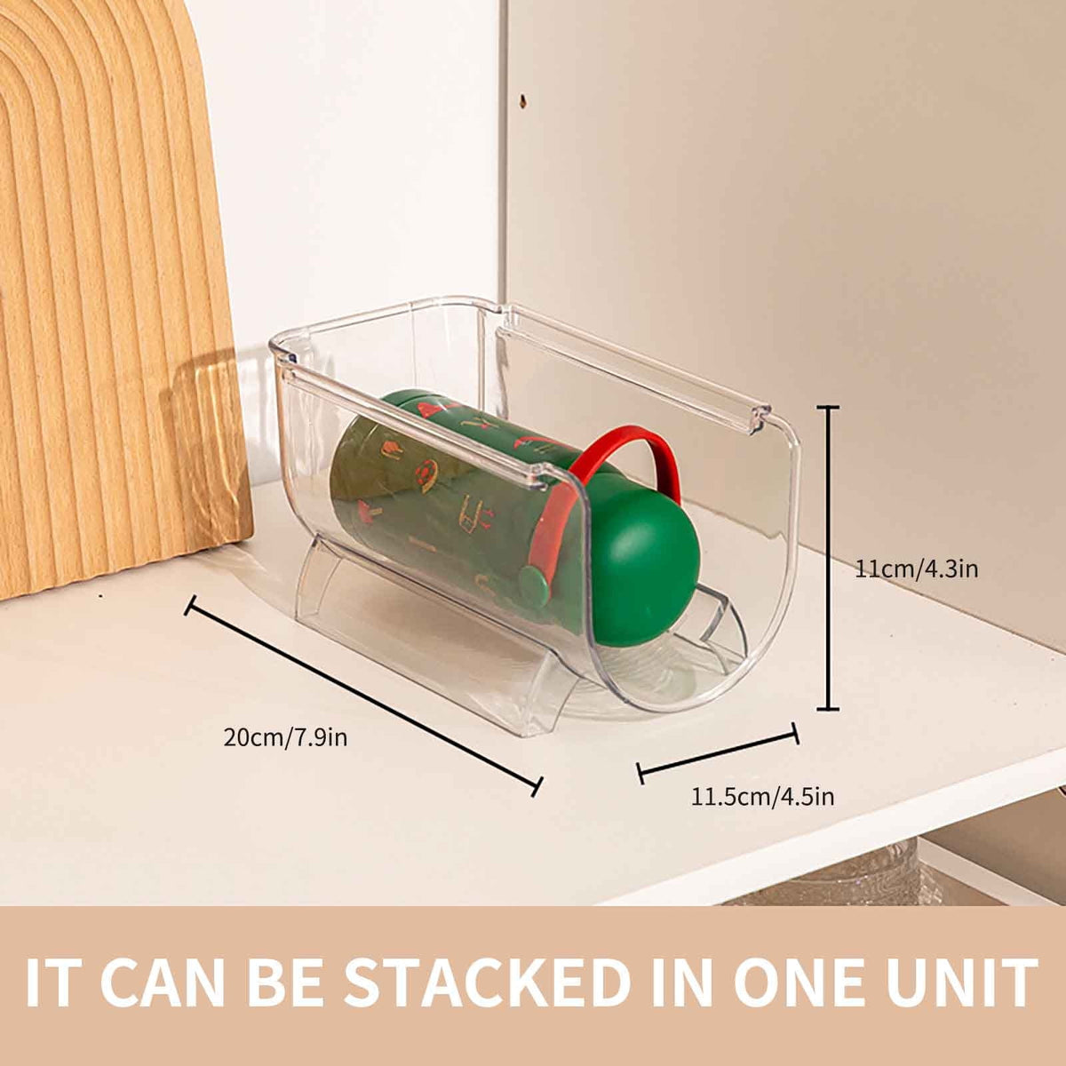 AYktou Wine Rack Water Bottle Organizer Sodas Can Organizer,Stackable Cabinet Organizer Bottle Plastic Water Bottle Holder Can Organizer for Countertop,Table Top,Pantry,Fridge A