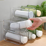 AYktou Wine Rack Water Bottle Organizer Sodas Can Organizer,Stackable Cabinet Organizer Bottle Plastic Water Bottle Holder Can Organizer for Countertop,Table Top,Pantry,Fridge D