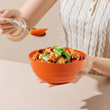 Kdkad Serviceable Plastic Cereal Bowls - Large Dishwasher-Safe Shatterproof Bowls for Soup, Salad & Snacks | Lightweight, Stackable Kitchenware for Home, Office & Restaurant Use As Show Red1