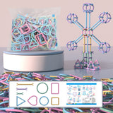 Chmadoxn Building Sticks Construction Toy Kit - Advanced DIY Puzzle for Kids & Teens, Creative Engineering Challenge with Storage Box,Gift for Boys Girls (Develop Problem-Solving Skills) 420 pc Multicolor
