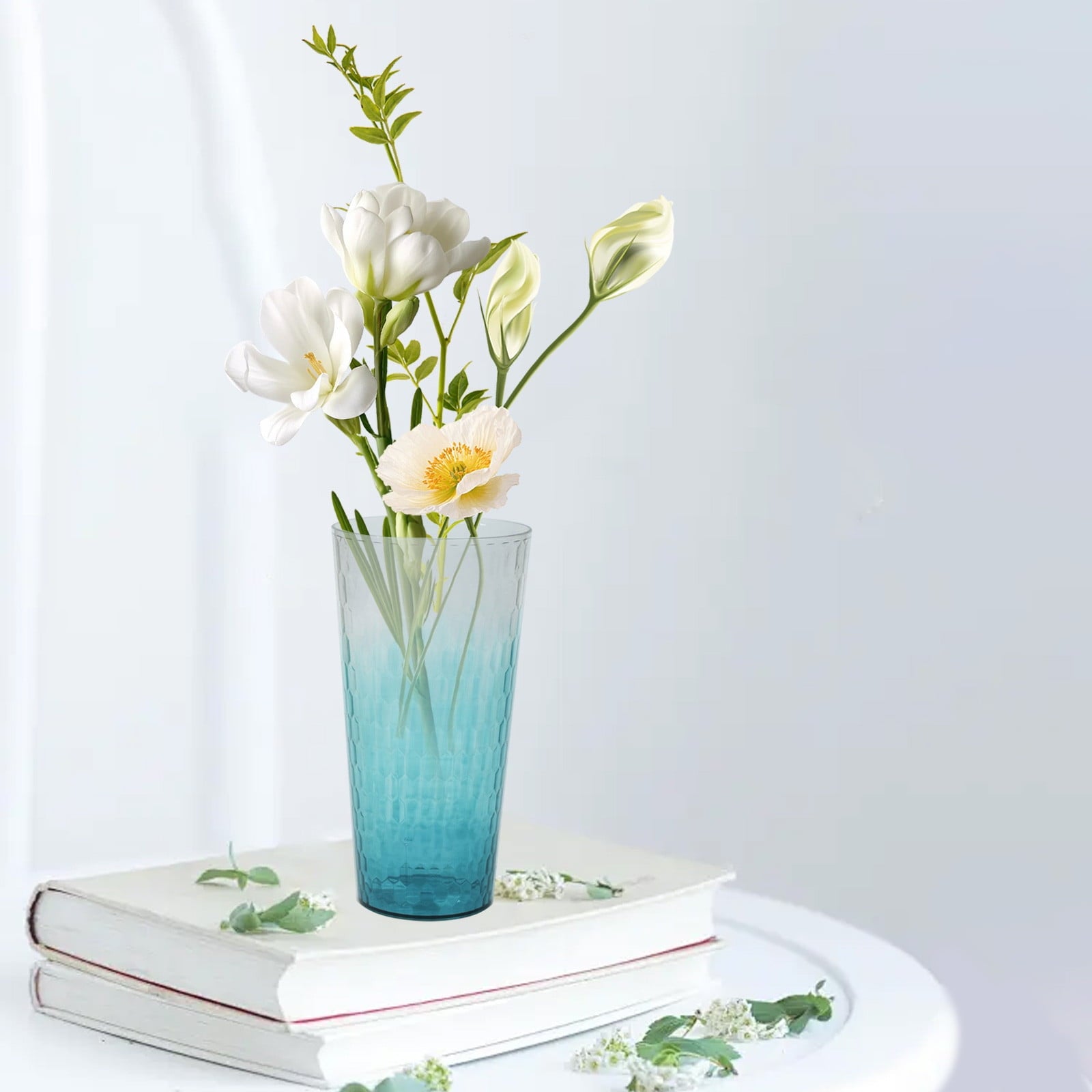Kdkad Two-Tone High-Transparency Glass Vase - Multi-Color Flower Bucket for Living Room Decor, Floral Arrangements & Plant Cultivation (Serviceable Home Decoration, Modern Tabletop/Office Centerpiece) 5.3×10.2 in Black