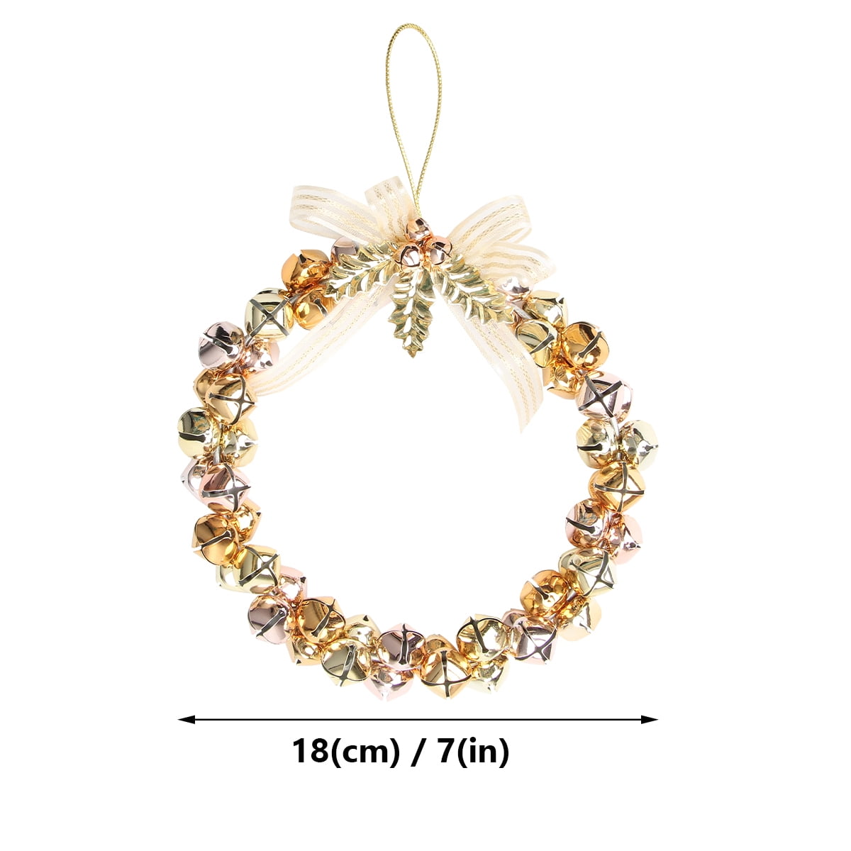 WHAMVOX Golden Christmas Bell Wreath with Bells for Decoration Iron Material Adds Festive Touch