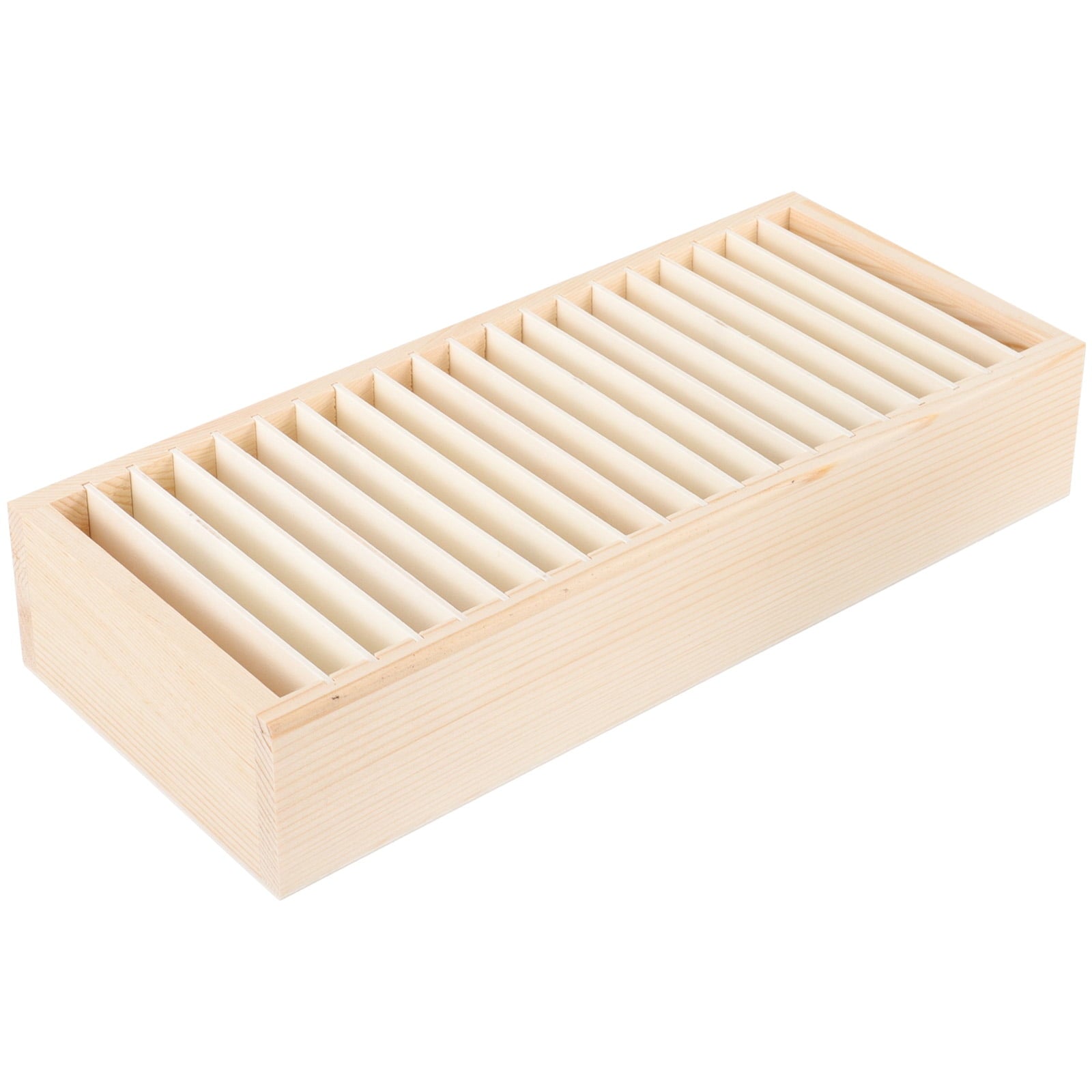 WHAMVOX Gift Ribbon Storage Holder Wooden Box Flower Wrapping Ribbon Holder Organizer