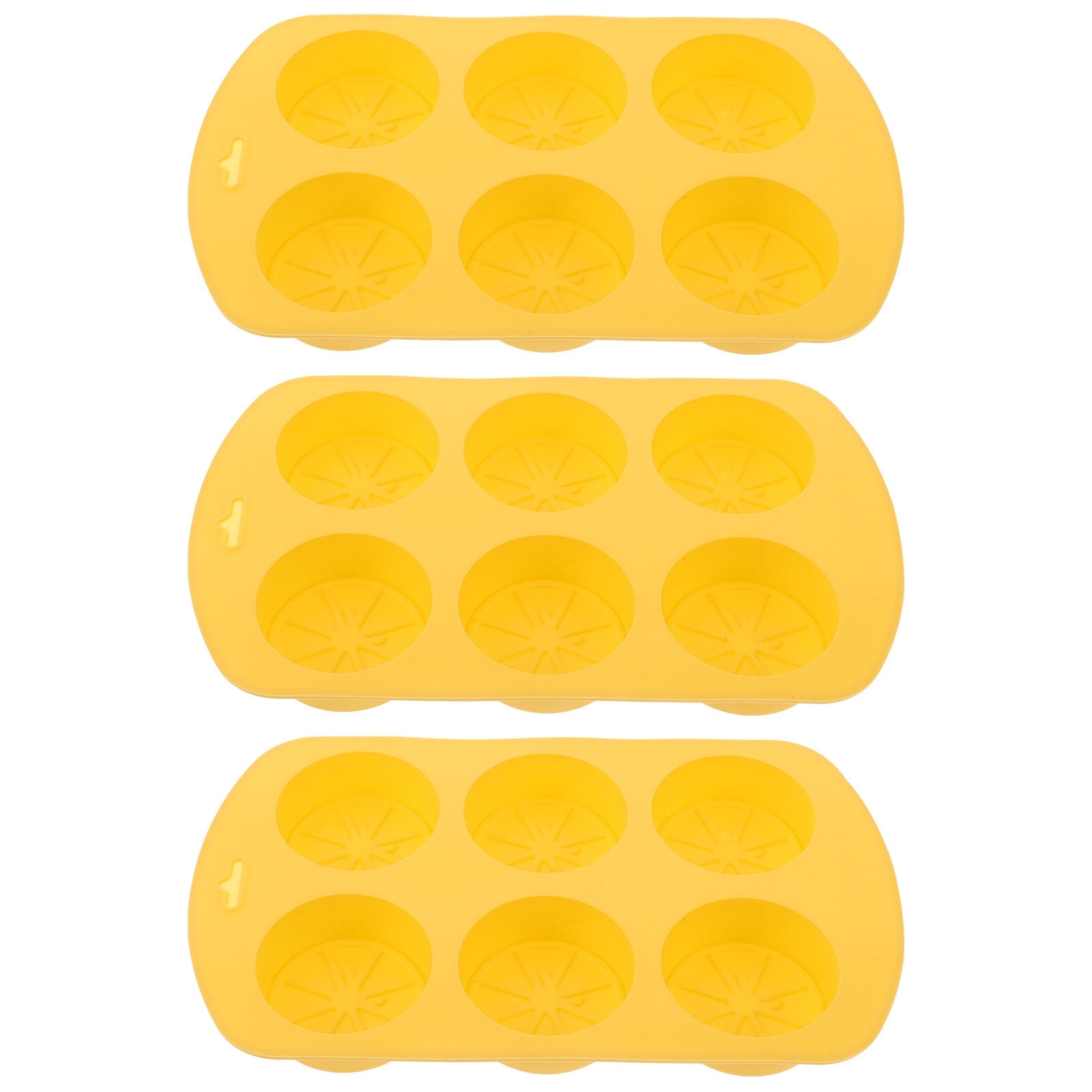 HOOWIFFY Silicone Baking Mold Lemon Slice Shaped for Soap Making Yellow 3Pcs