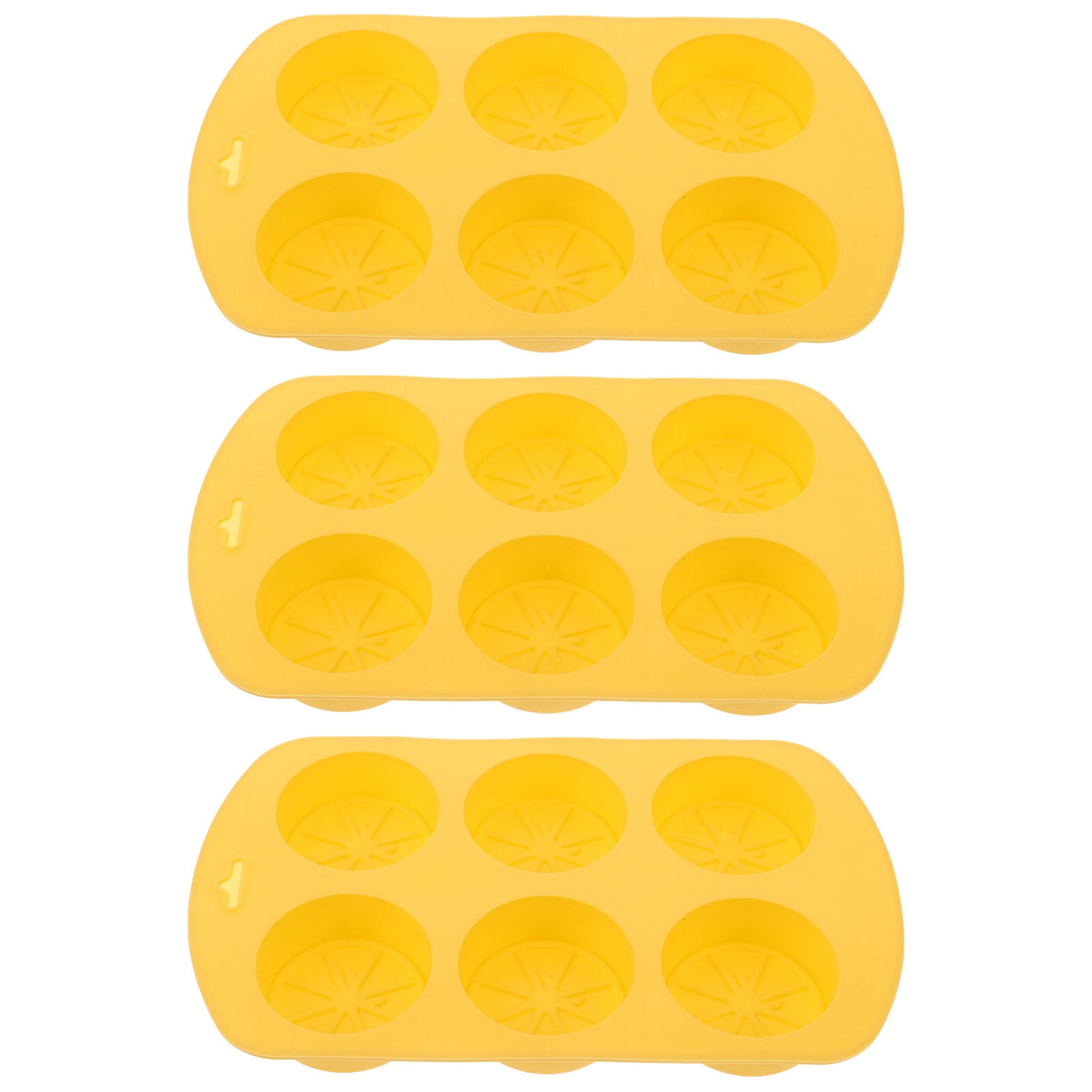HOOWIFFY Silicone Baking Mold Lemon Slice Shaped for Soap Making Yellow 3Pcs