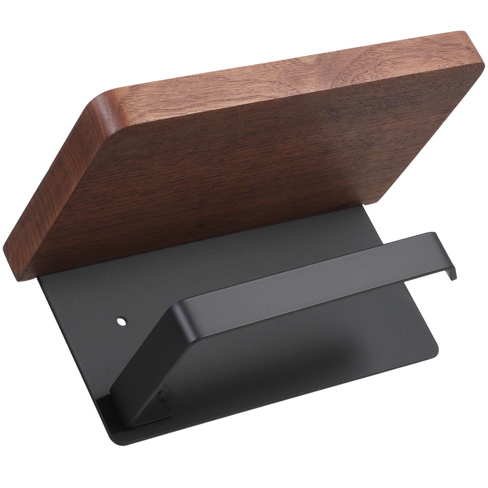 WHAMVOX Solid Wood Toilet Paper Holder Stand with Storage Shelf Bathroom Tissue Rack Organizer
