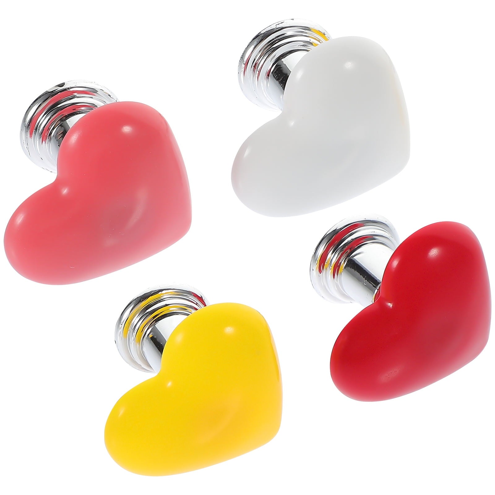 HOOWIFFY Toilet Tank Button Handle Set, Plastic Replacement, Creative Design, 4 Pieces
