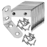 WHAMVOX 16 Sets Angle Brackets for Shelves 90 Degree Corner Brace Braces Silver