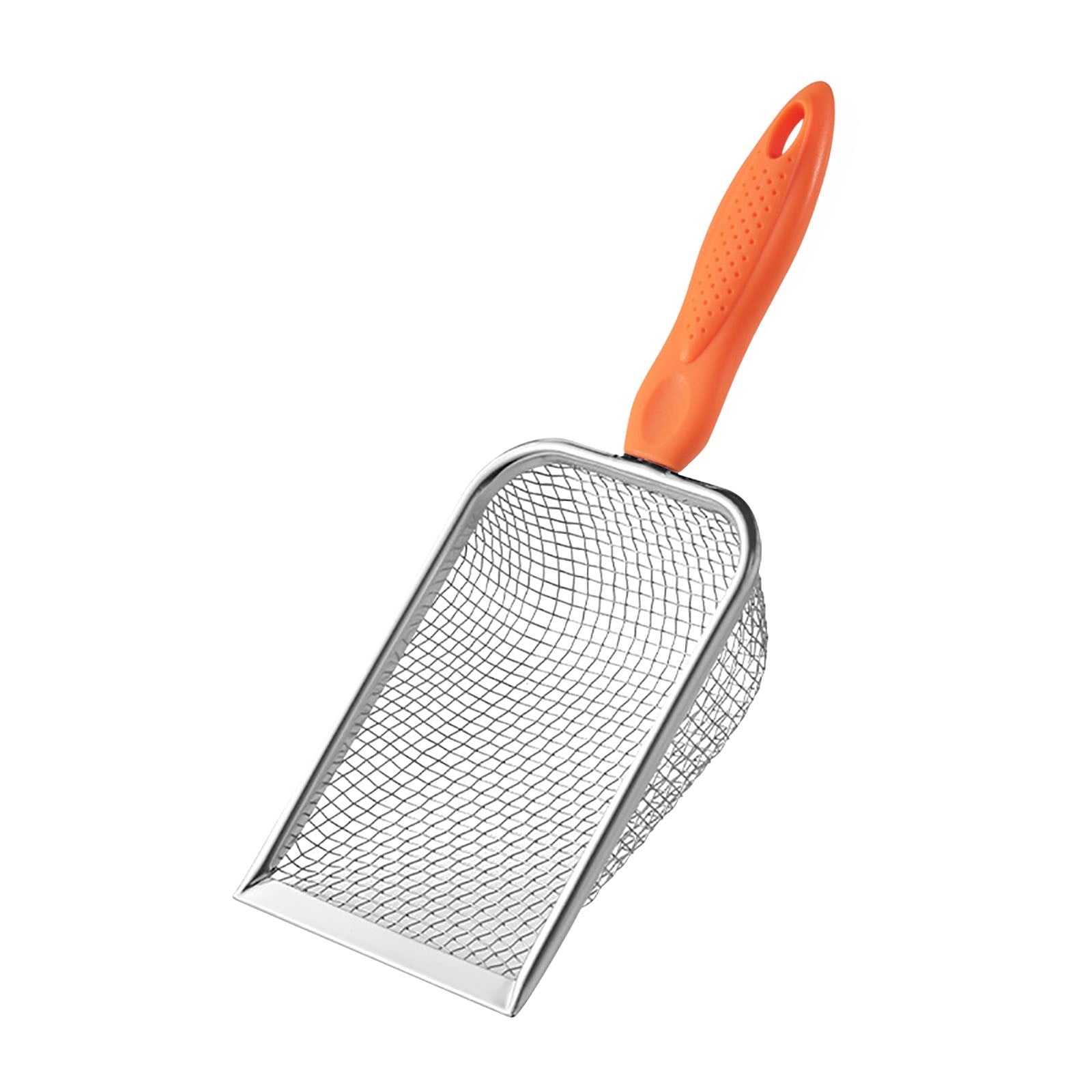 Darzheoy Beach Mesh Shovel for Shell Collecting, Kids Filter Sand Scooper for Picking Up Shells, Shark Tooth Sifter Dipper for Boys and Girls Orange