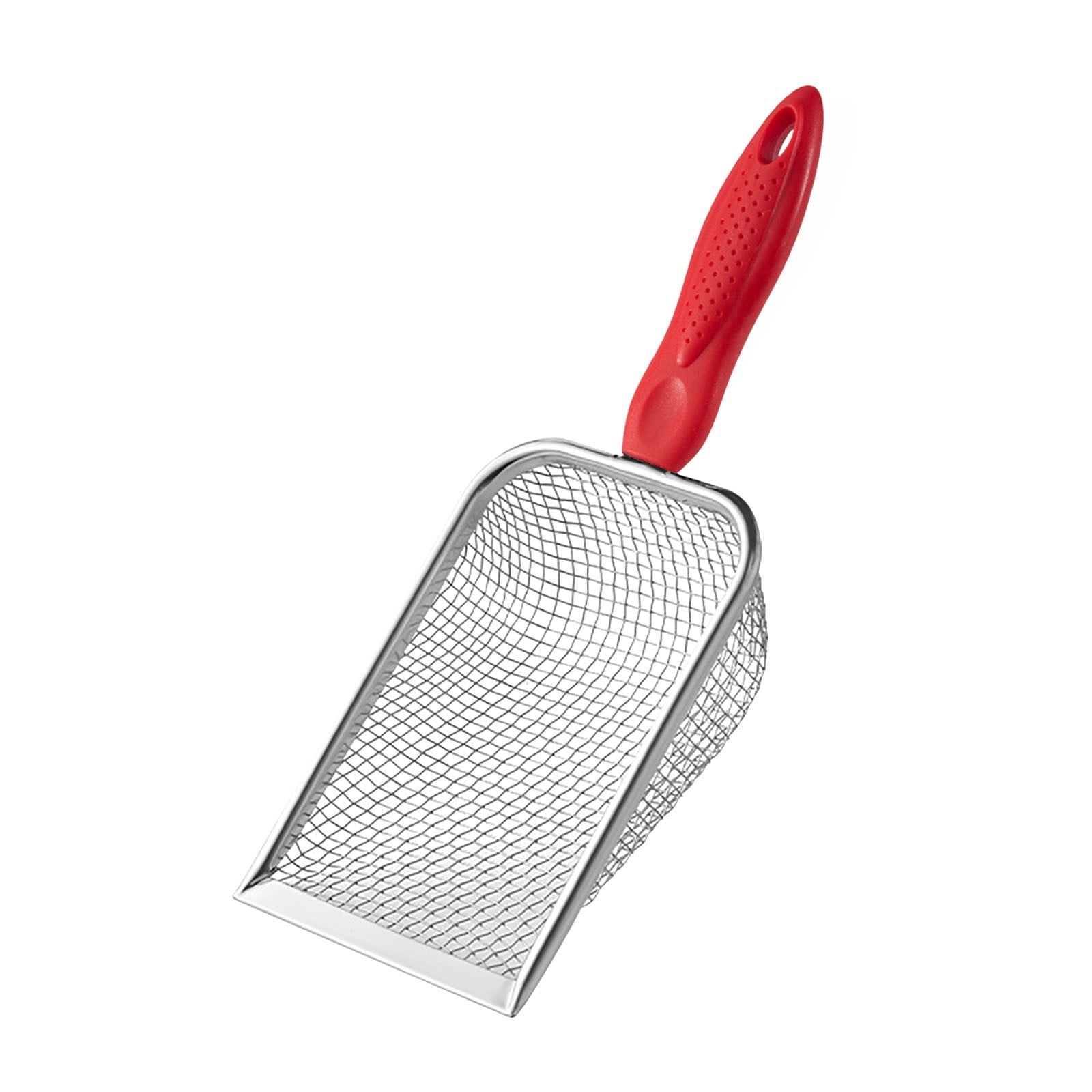 Darzheoy Beach Mesh Shovel for Shell Collecting, Kids Filter Sand Scooper for Picking Up Shells, Shark Tooth Sifter Dipper for Boys and Girls Red