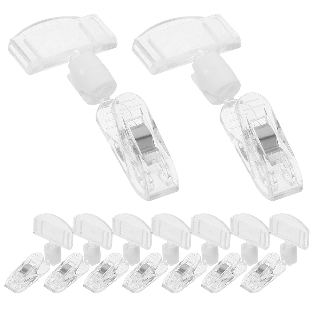 WHAMVOX 16 Pcs Name Tag Clips for Badges Holder with Display Transparent
