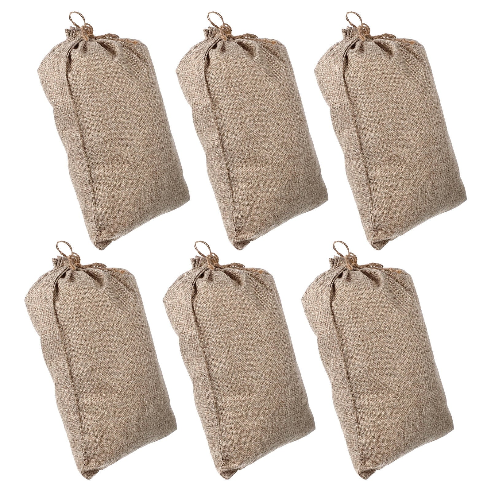 WHAMVOX 6 Pcs Vegetable Bags for Storage Small Burlap Food Jute Tote Khaki