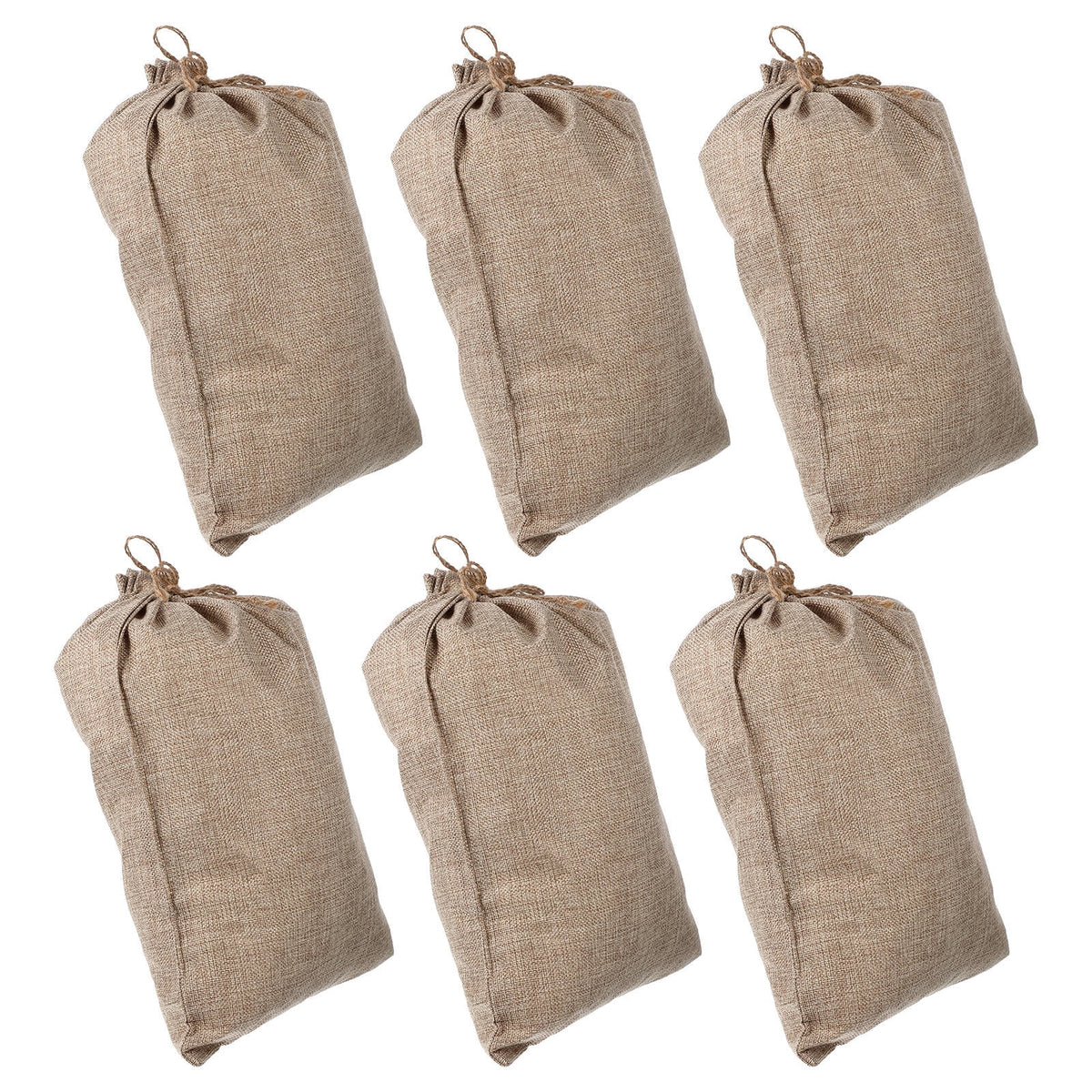 WHAMVOX 6 Pcs Vegetable Bags for Storage Small Burlap Food Jute Tote Khaki