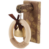 WHAMVOX Wooden Brass Doorbell Shopkeeper Bell for Door Opening Entrance Wood Doorbell Wind Chime Office Ornament