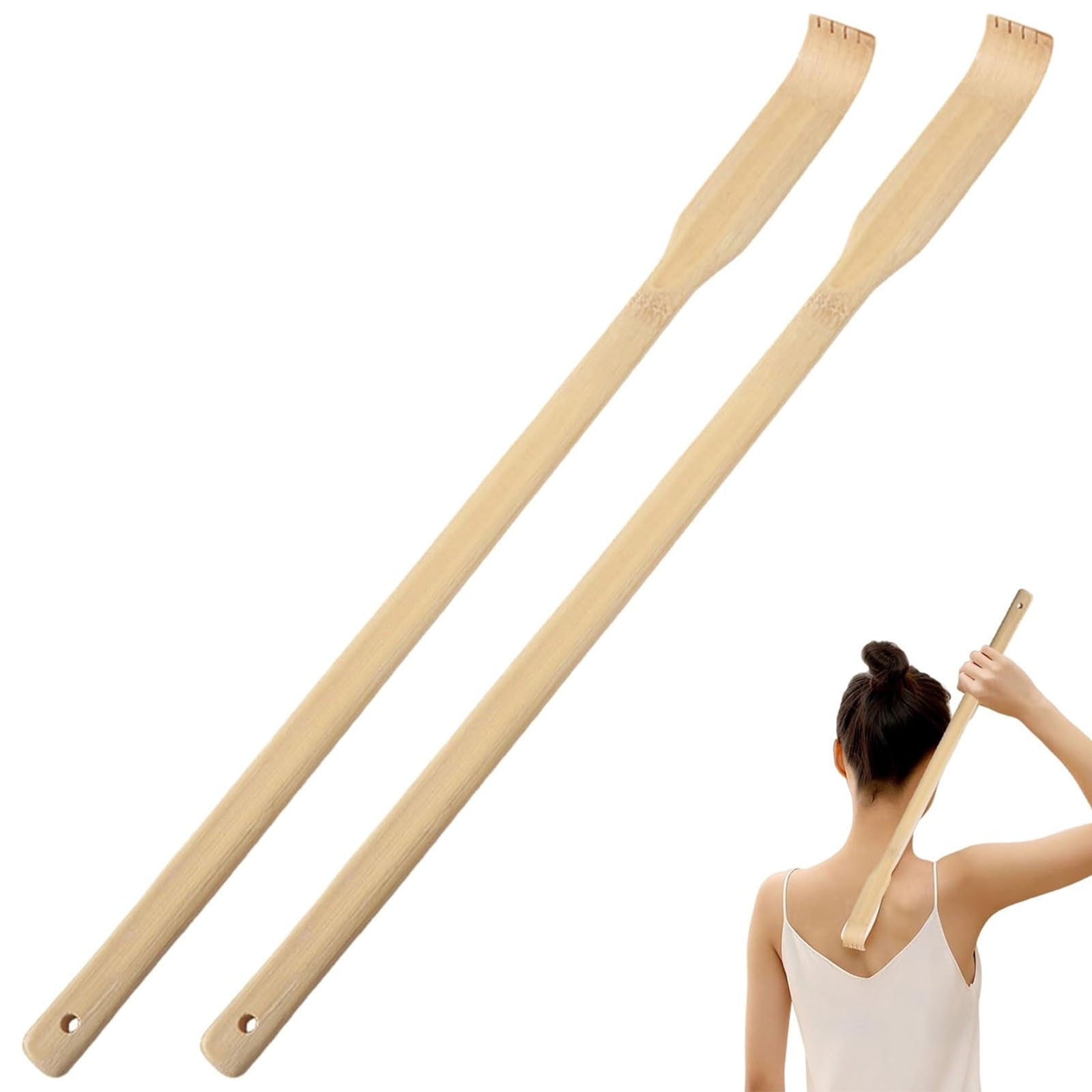 Darzheoy Bamboo Back Scratcher for Adults, Back Scratcher Massage Tool, Back Scratcher Rake Itching Relief Body Relaxation Massager Multicolor
