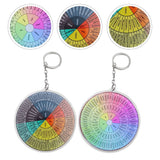 WHAMVOX 2-Pack Metal Hanging Emotion Wheel Keychain Set, Decorative Key for Bags and Keys