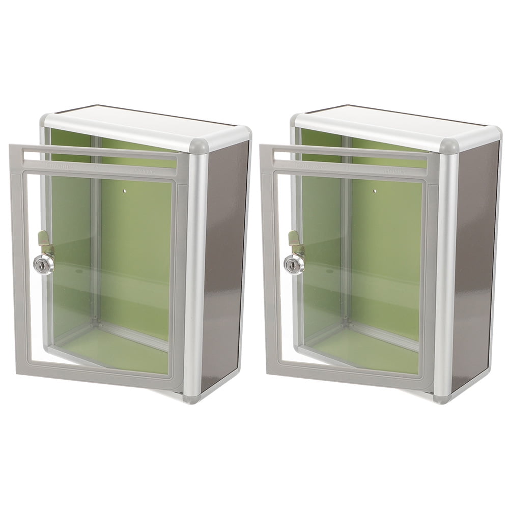 WHAMVOX 2 Pcs Modern Mailbox Wall Mount Transparent Office