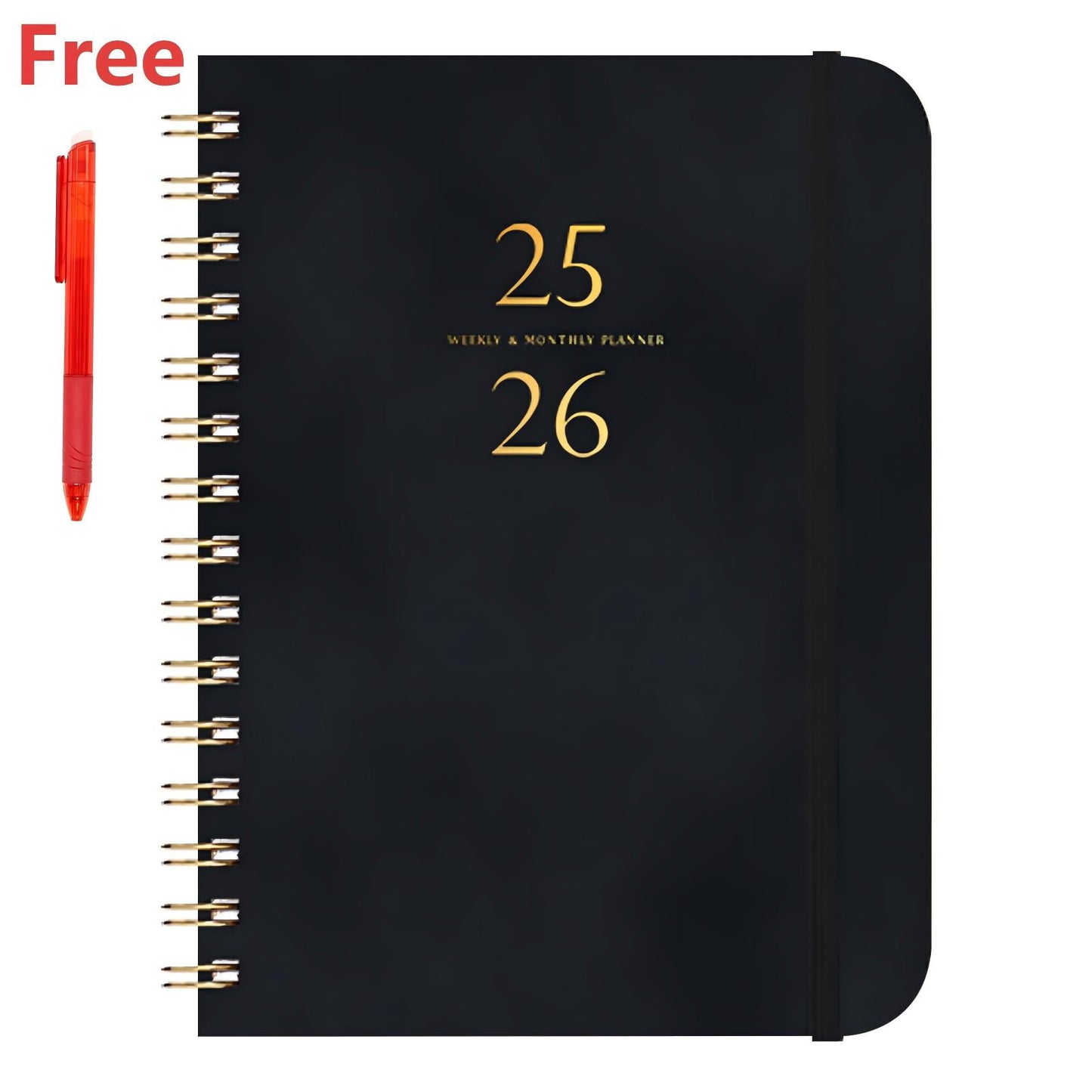 Darzheoy 2025-2026 Planner, Academic Planner 2025-2026 from July 2025, June 2026, Weekly & Monthly Planner Spiral Bound with 12 Monthly Tabs Black