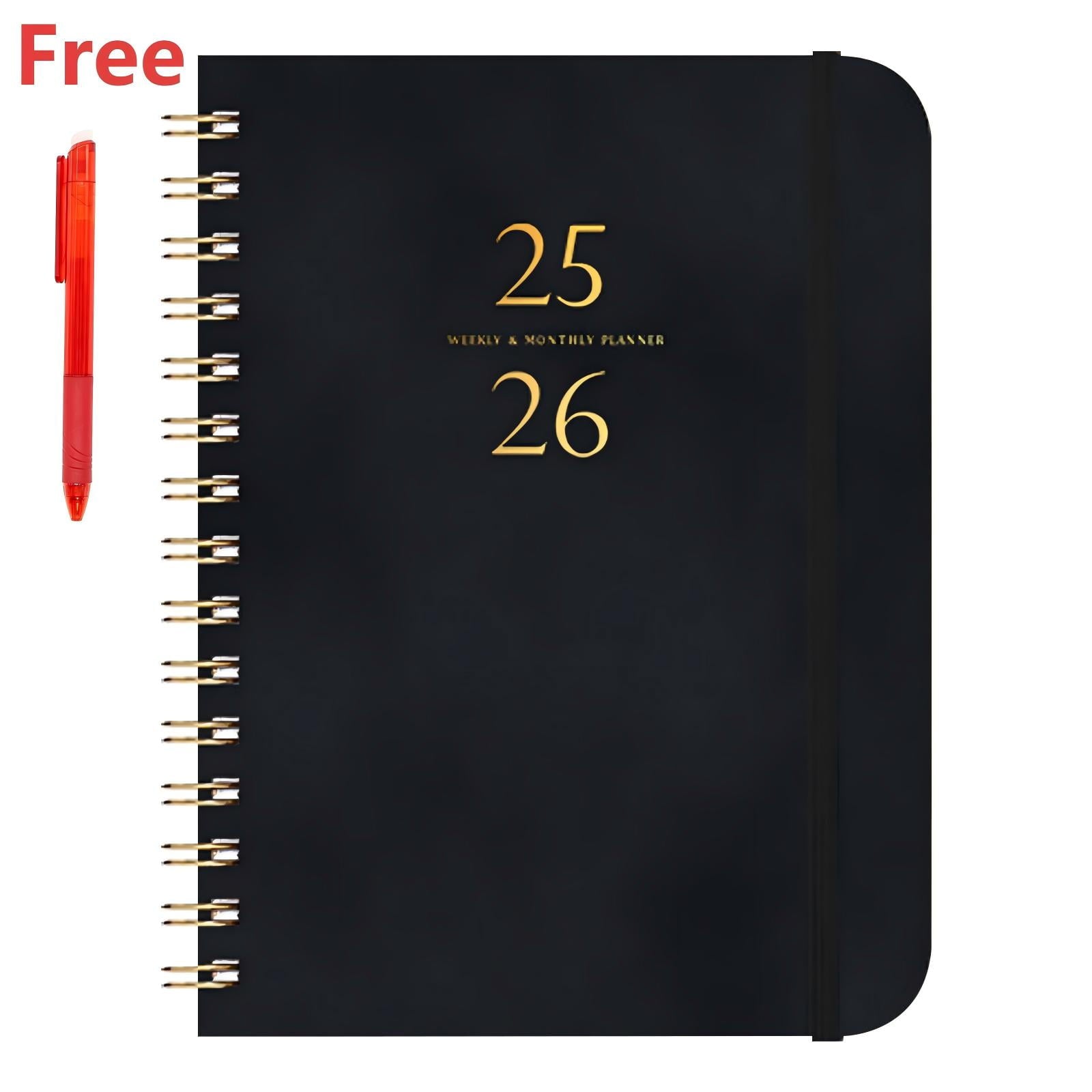 Darzheoy 2025-2026 Planner, Academic Planner 2025-2026 from July 2025, June 2026, Weekly & Monthly Planner Spiral Bound with 12 Monthly Tabs Black