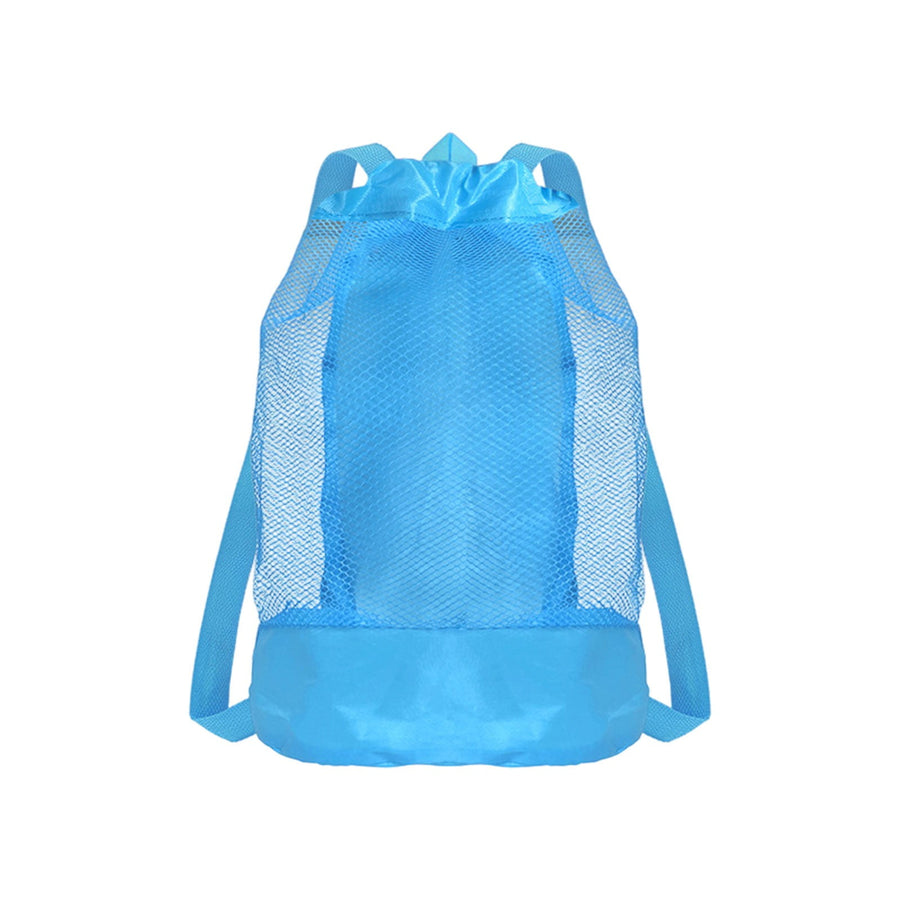 Darzheoy Swim Bag Mesh Drawstring Backpack Beach Backpack for Swimming, Gym, and Workout Gear Blue