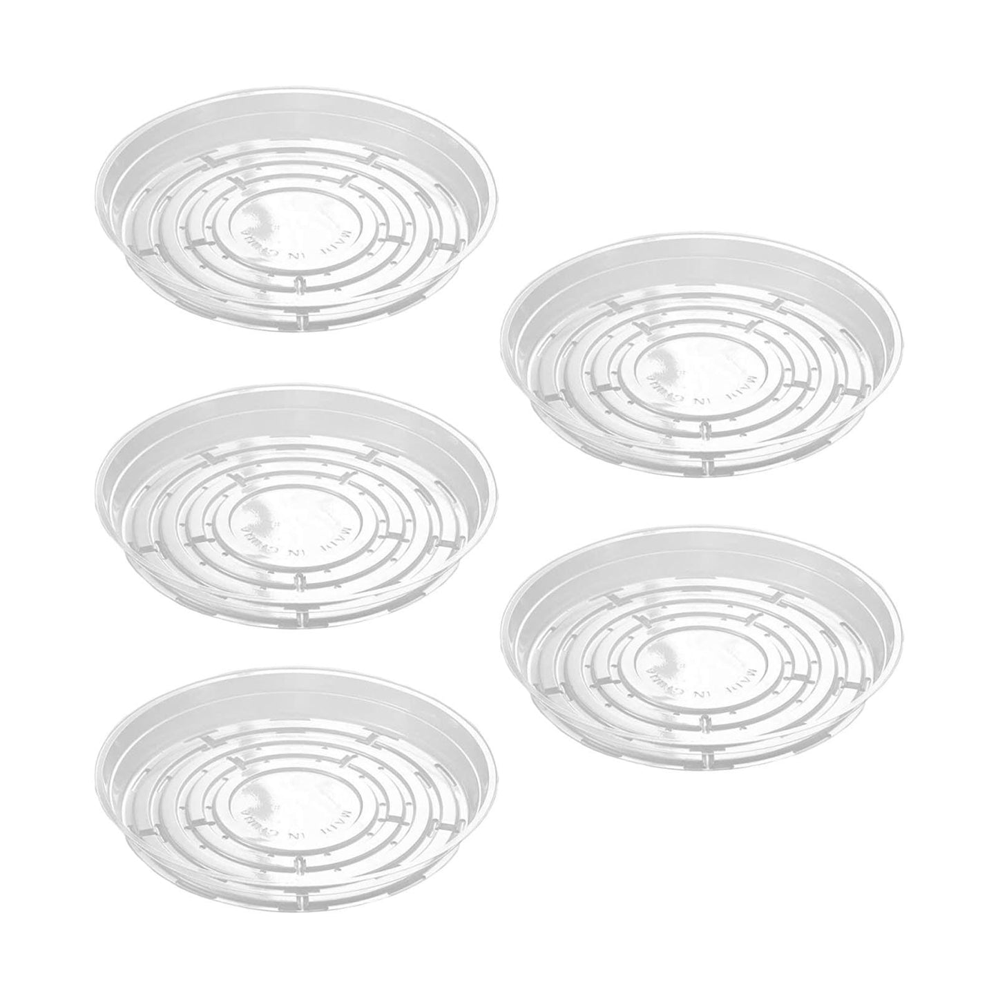 Darzheoy 5 Pack Clear Plastic Plant Saucers Drip Trays Plant Plate Dish for Indoor Planters Flower Pots, 10 inch B