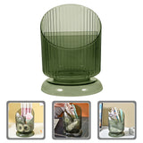 SKISUNO Makeup Brush Holder Pet Green Cylinder 1Set 6.09X4.52X4.52in
