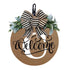 Darzheoy Initial Last Name Year Round Front Door Wreath, Welcome Sign Garland with Bow & Eucalyptus, Personalized Creative 26 Letter Farmhouse Wreath for All Seasons C
