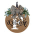 Darzheoy Initial Last Name Year Round Front Door Wreath, Welcome Sign Garland with Bow & Eucalyptus, Personalized Creative 26 Letter Farmhouse Wreath for All Seasons F