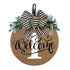Darzheoy Initial Last Name Year Round Front Door Wreath, Welcome Sign Garland with Bow & Eucalyptus, Personalized Creative 26 Letter Farmhouse Wreath for All Seasons I