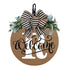 Darzheoy Initial Last Name Year Round Front Door Wreath, Welcome Sign Garland with Bow & Eucalyptus, Personalized Creative 26 Letter Farmhouse Wreath for All Seasons R