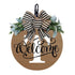Darzheoy Initial Last Name Year Round Front Door Wreath, Welcome Sign Garland with Bow & Eucalyptus, Personalized Creative 26 Letter Farmhouse Wreath for All Seasons T